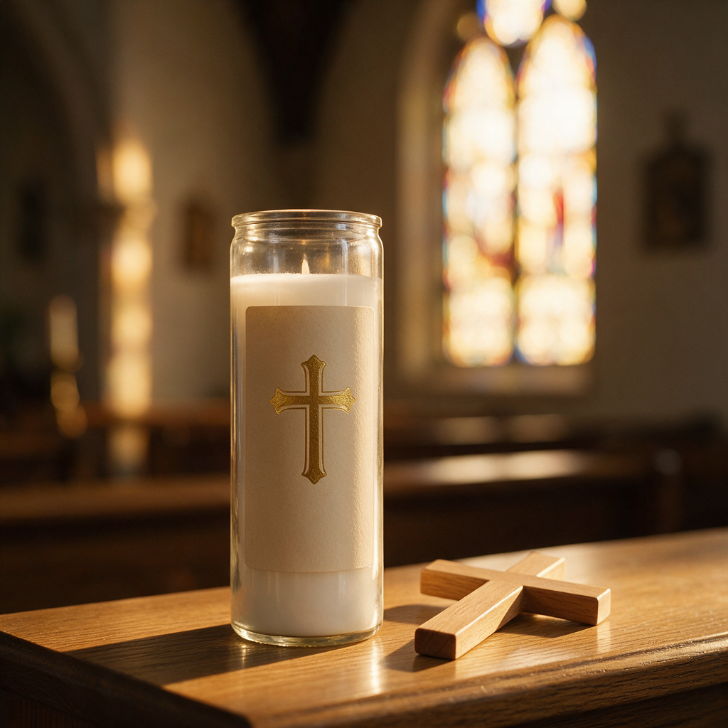 7 day prayer candle in glass jar